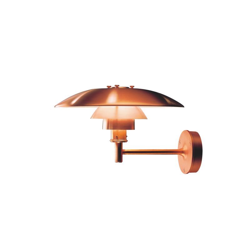 Kupferfarbene PH Wandleuchte von Louis Poulsen für den Außenbereich, modernes Design.